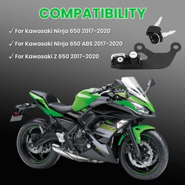 GUAIMI Motorcycle Anti-Theft Helmet Lock Left Side for Z 650 Ninja 650 2017-2020-Black