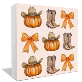 Autumn Harvest Thanksgiving Wooden Box Sign - Fall Decorative Artwork for Home