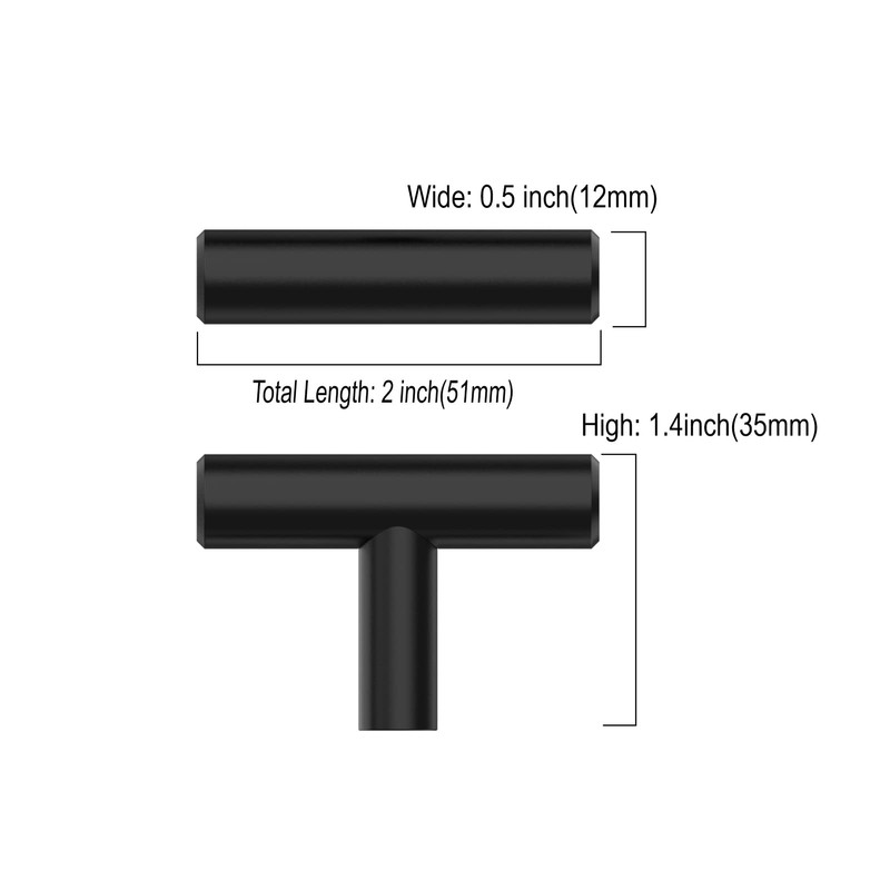 Asidrama 20 Pack Matte Black Kitchen Cabinet Knobs Dresser Knobs