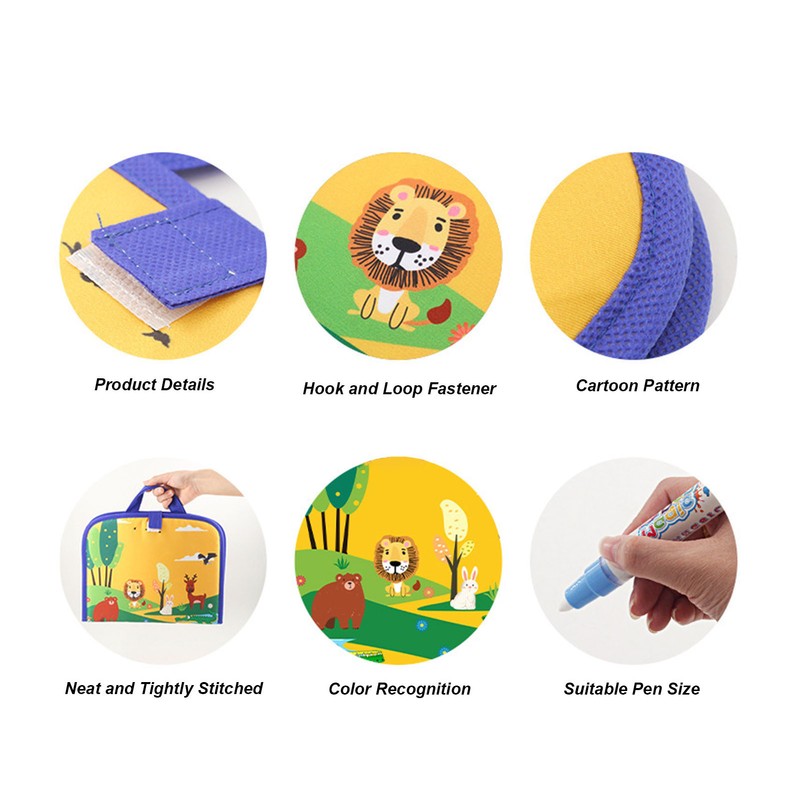 Kids Water Painting Board Portable Handle Reusable Mess Free Educational