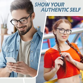 Happy Store CN82 Large Oversized Bold Frame UV 400 Clear Lens Horn Rimmed Glasses,Matte Black