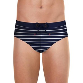 Eminence Men's Swimming Costume, striped marine blue