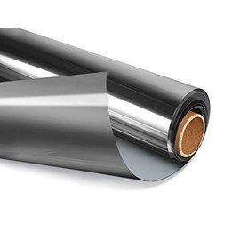 One Way Window Film Non-Adhesive, Daytime Privacy Reflective Mirror Window Tint for Home, Heat Control UV Blocking Glass Films Self Static Cling Window Stickers (Black-silver, 23.6 Inch x 13.1 Feet)