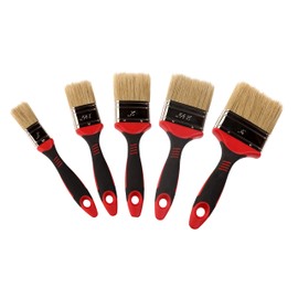 DEWEPRO® Flat Paint Brush Set of 5 – Flat Varnishing Brush / Glaze Brush with Light China Bristles and Ergonomic 2-K Handle