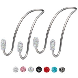 SAHENITEANA 2 PCS Ganchos de auto brillantes, ganchos para reposacabezas de asiento, organizadores de bolsas, ganchos de almacenamiento para asiento  