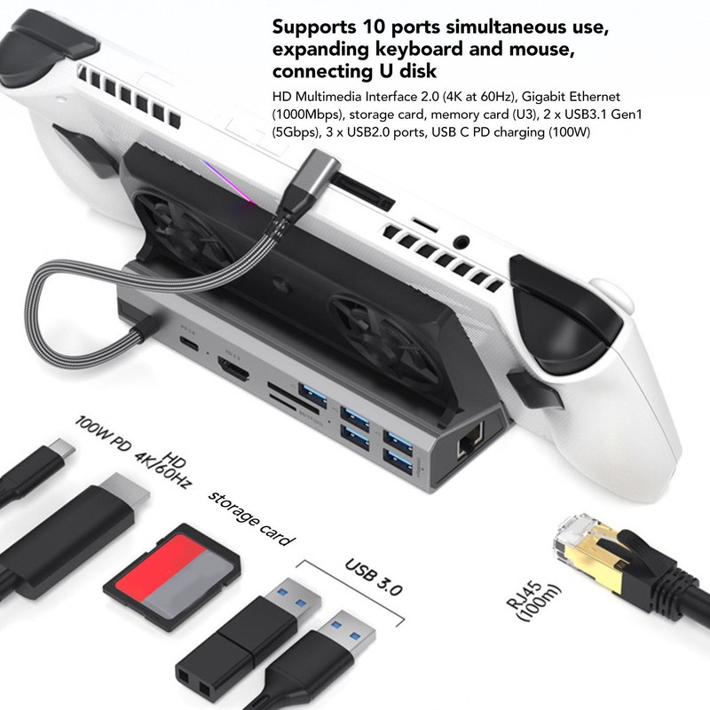 for Steam Deck Docking Station 10 in 1 for Rog