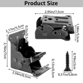 SHUESS Pack of 4 Table Legs Folding Hinge 0-90 Degrees Folding Hinges Support Bracket with Locking Table Legs Foldable for Table Bed Cabinet Hinge (Black)