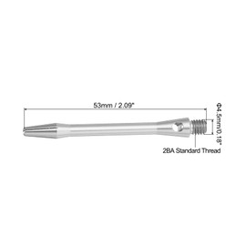 PATIKIL Dart Shafts 48mm/1.9 Inch, 3 Pack 2BA Thread Aluminum Dart Stems Dart Accessories for Steel Tip, Silver Tone
