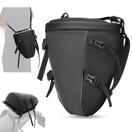 Motorcycle Tail Bag, 10-14L Tank Backpack Waterproof Bag, Outdoor Sports Motorcycle Back Seat Lightweight Tool Carry Bag with Shoulder Strap