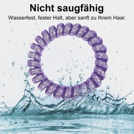 JessLab Women's Hair Scrunchies, Pack of 10 Telephone Cable Hair Scrunchies Elastic Hair Band No-Damage Hair Scrunchie Spiral for Girls Women Ladies Assorted Colours (#44)