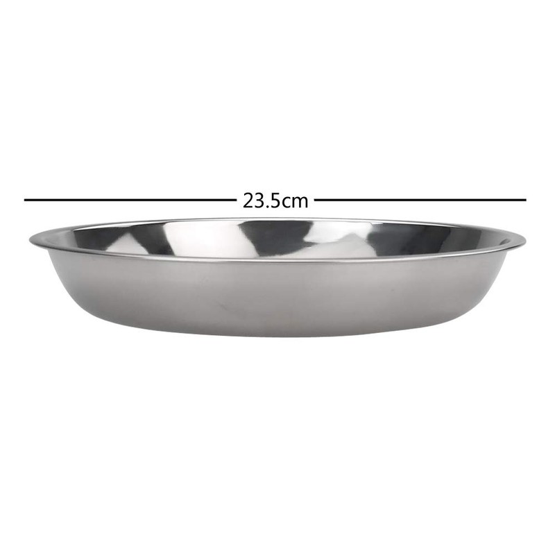 Callyne Set of 4 Stainless Steel Round Dinner Plate, Metal