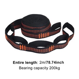 Pack of 2 Hammock Attachments, 2 m x 2.5 cm Rope for Hammock, Hammock Suspension with 2 Heavy Duty Carabiners, Hammock Attachment Straps, Swing Attachment for Camping