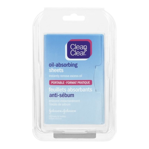 Clean & Clear Oil Absorbing Sheet, Blotting Paper, 50 Count