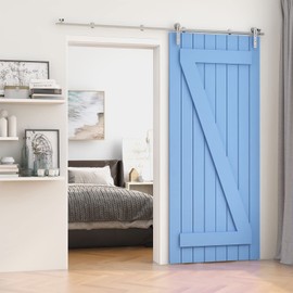 TSMST 5FT Sliding Barn Door Hardware Kit, Stainless Steel Heavy Duty Sturdy Track for Single Wood Door, Slide Smoothly Quietly, Fits 30'' Wide Panel (I Style) I Shape For One Door