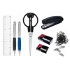 EXERZ Black Desk Organiser, Rotating Pen Tidy with 5 Accessory