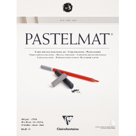 Clairefontaine - Ref 96029C - Pastelmat Pastel Card Pad No.3 (12 Sheets) - 360gsm Card - 30 x 40cm - White - Specially Formulated for Use with Pastels