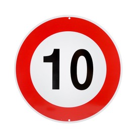 Maximum Speed 10 km/h Sticker Traffic Sign Reflective Weather Resistant Easy Installation for Outdoor Use Size: Diameter 30 cm
