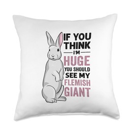 Rabbit Lover Design with Flemish Giant Throw Pillow