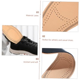Mobestech Leather Insoles Sheepskin Absorption Men's Breathable Shoe Pads Ultra-thin Insoles for Running Walking Size l