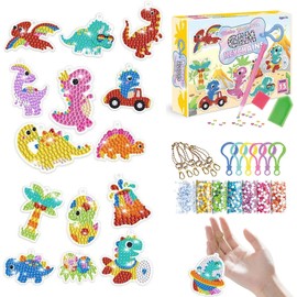 15PCS DIY Kit de Pintura de Diamantes para Niños, Juego de Pintura de Diamante 5D con Accesorios para Llaveros, Ideal para Manualidades Infantiles, Regalo Ideal para Niñas (Multicolor-C)