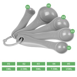 5-Piece Measuring Spoons Stackable Measuring Spoon Set Classic Plastic Measuring Spoons Scoop Set Measuring Spoon for Measuring Dry and Liquid Ingredients