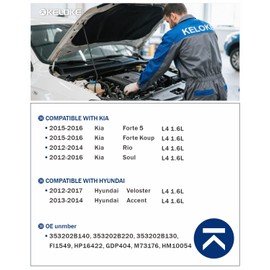 KELOKE High Pressure Fuel Pump Compatible with 2012-2017 Hyundai Veloster, 2013-2014 Accent & 2015-2016 Kia Forte 5/Koup, 2012-2014 Rio, 12-16 Soul L4 1.6L, Replace# 353202B220 353202B130 353202B140