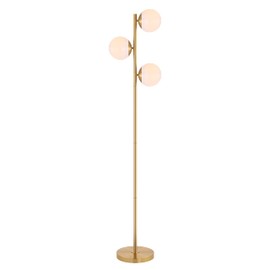 SAFAVIEH Lighting Collection Devlyn Mid-Century Modern Gold 63-inch 3-Light Floor Lamp