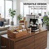 Dstuff Acacia Wood Coffee Station Organizer for Countertop, Tea Organizer