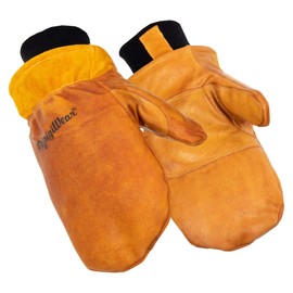 RefrigiWear Latex Dipped Insulated Cowhide Leather Mittens, Gold - Medium