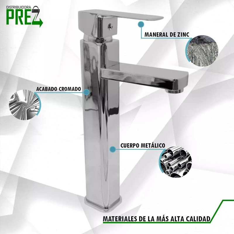 Prez Grifo Mezcladora Monomando Lavabo Cocina Inoxidable Cromado