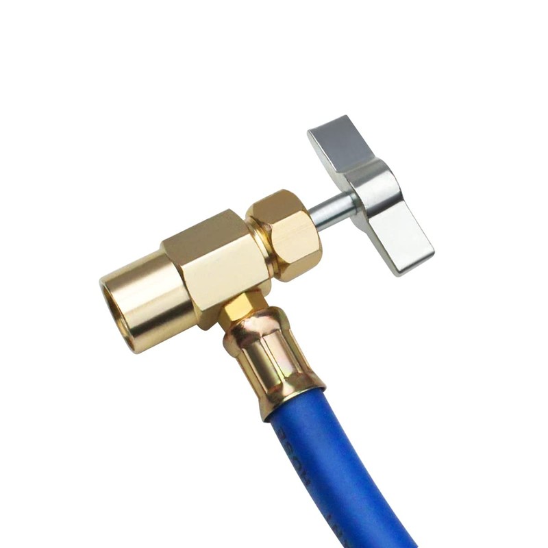 BACOENG AC Freon Refrigerant Recharge Charge Hose Kit, 1/4" Can