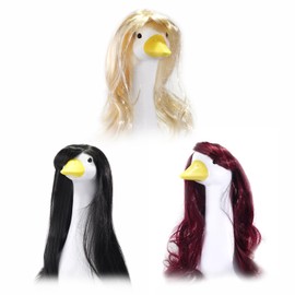 Anzir 4 PCS Porch Goose Outfits & Wigs-Porch Goose Decor for Summer Wedding Patriotic Party, Red/Gold/Black Sunproof Wind-Resistant Garden Decorations(Classic)