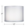 Silver and White Double Sheer Medium Drum Lamp Shade 12"