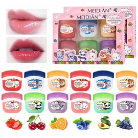Somnr 12 Pack Flavoured Lip Balm Set for Girls & Kids, Organic Lip Balm Multipack for Dry, Chapped Lips, Moisturising and Nourishing Lip Repair Balms for Daily Use