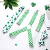 JEWEKY St. Patrick's Day Bow Tie Set Green Shamrock Necktie