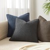 JUSPURBET Dark Grey Boucle Broadside Throw Pillow Covers 18x18 inch
