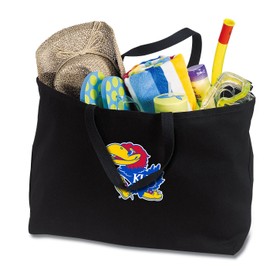 Broad Bay Jumbo KU Jayhawks Tote Bag or Large Canvas University of Kansas Shopping Bag