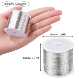 EVERMARKET 328Ft Jewelry Wire Craft Wire 26 Gauge Tarnish Resistant Jewelry Beading Wire Copper Beading Wire for Jewelry Making Supplies Crafting, 0.4mm X 100m (Silver)