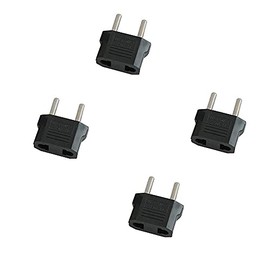 HeyNana 4 Pack US to EU Travel Plug Earthing Contact Adapter, 2 Pin CN China US USA America to 2 Pin EU France, Germany, Spain, Egypt and More
