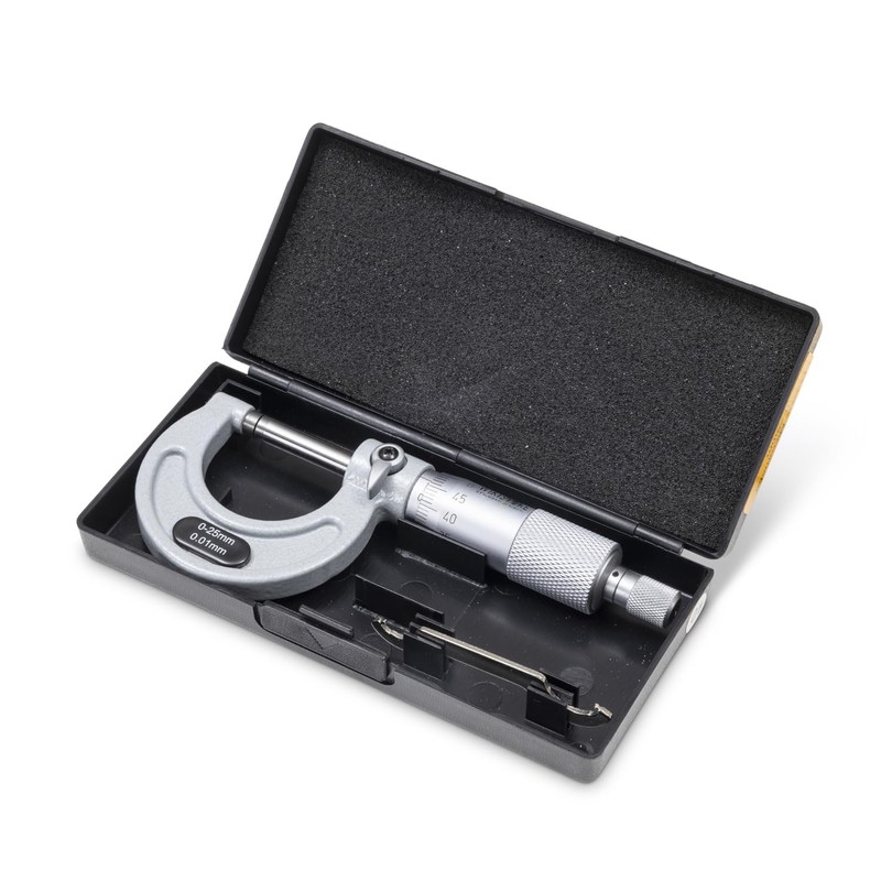 WIKISTORE Professional Micrometer 0-25 mm, Centesimal Micrometer, Industrial Precision with