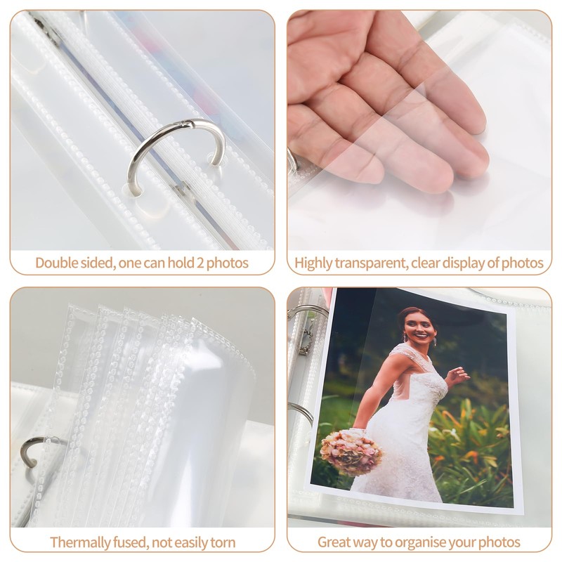 MAYCARI Acrylic Photo Album for 50 Photos Slip-in Album 10