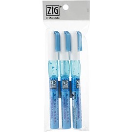 Kuretake Zig 2 Way Glue Pen 1mm Ball Tip 3 pcs Set, Adhesive for Professional,Artists, Crafting, Scrapbooking, Gift Card, Made in Japan