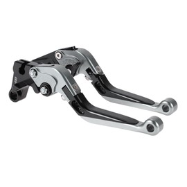 A ABSOPRO Short Long Brake Clutch Lever for Yamaha YZF R1 99-01 6 Position Adjustable Motorcycle Handlebar Brake Lever Aluminum Alloy Titanium Head Black Handle