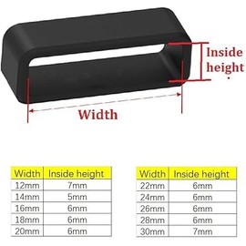 Galepromot 4 Pcs Black Silicone Watch Band Strap Loops, Silicone Replacement Watch Band Keeper, Smartwatch Band Retainer Loop, Watch Fastener Rings Accessories(14mm)