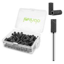 Lavinda Small Sanding Bands Nail Drill Bit, 80 Piece Extra Fine Sanding Bands for Nail Drill with 3.1mm Mandrel Bit for Acrylic Nails Gel Removing Shaping Polishing Nail Salon Use (240 Grit, Black)