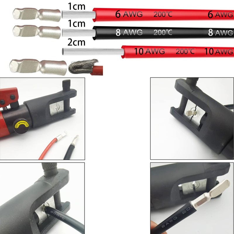 Battery Connector 50A, CESFONJER Red Battery Quick Connect Disconnect Connector