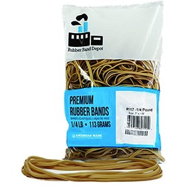 Large Rubber Bands, Rubber Band Depot, 7" x 1/8", Big Rubber Bands, Giant Rubber Bands, Elastics Bands, Long Rubber Bands, Size #117, Approx. 47 Bands Per Bag, 7" x 1/8'' - 1/4 Pound Bag