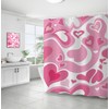 Abstract Pink Heart Shower Curtain for Bathroom Set Sweet Love