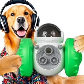 GRETEGO G&GO Cat Slow Feeder Interactive Puzzle Toy, Indestructible Toy, Cat Interactive Toys for Indoor, Rollie Pet, Moving Dog Ball, Dog Toys to Keep Them Busy (Green)