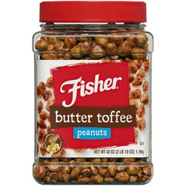 Fisher Snack Butter Toffee Peanuts, 42 Ounces (Pack of 1), No Artificial Colors or Flavors, 100% Recyclable